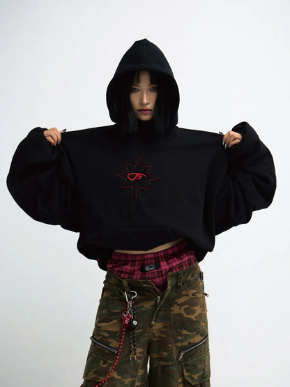 PeopleStyle Vintage Embroidered Oversized Hoodie