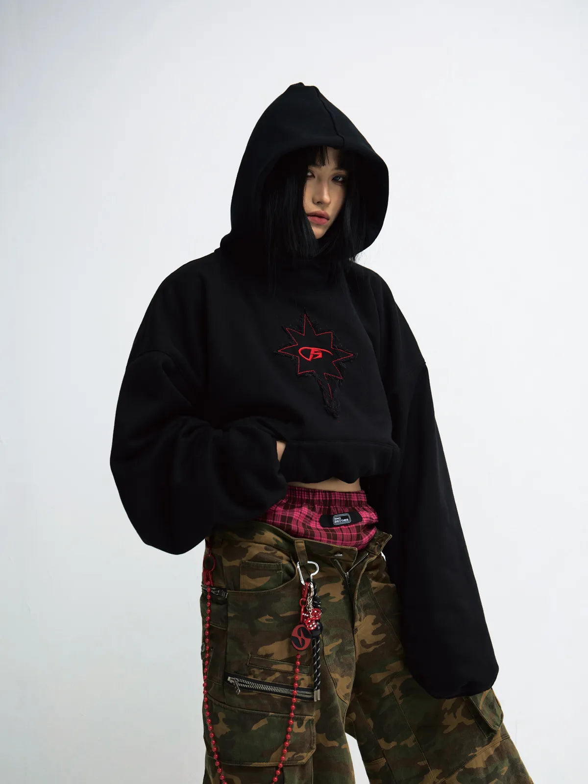 PeopleStyle Vintage Embroidered Oversized Hoodie