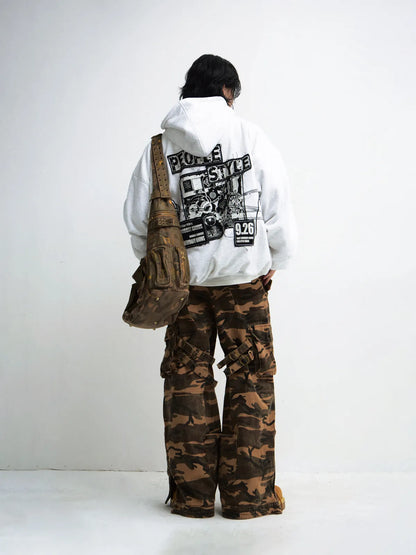 PeopleStyle Vintage Embroidered Oversized Hoodie