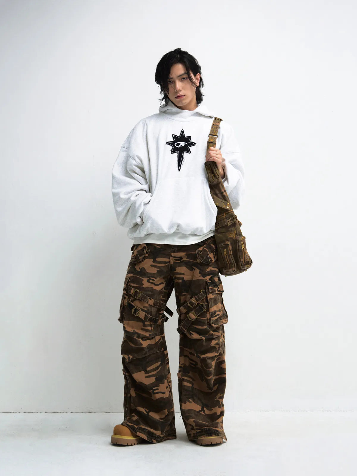 PeopleStyle Vintage Embroidered Oversized Hoodie