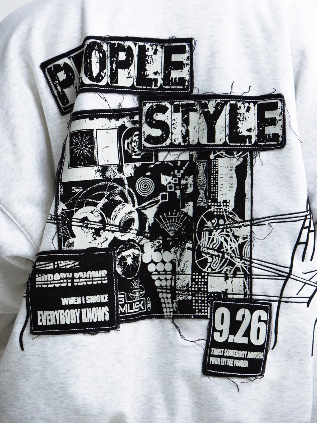 PeopleStyle Vintage Embroidered Oversized Hoodie
