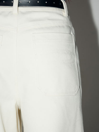 PeopleStyle White Wide Leg Baggy Jeans